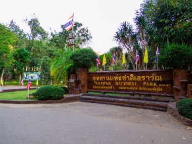 Erawan Ulusal Parkı, Tayland - 3 Ocak 2020 Erawan Ulusal Parkı 'nın görüntüsü.