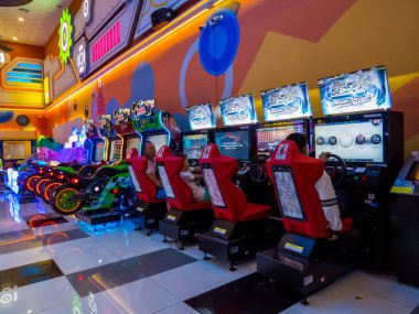 Pattaya, Tayland - 5 Ocak 2020: Yeni Terminal 21 alışveriş merkezinin oyun odası.