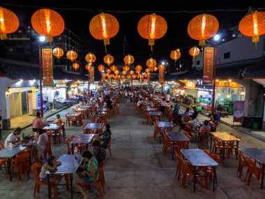 Pattaya, Tayland - 5 Ocak 2020: Çin Mahallesi 'ndeki geleneksel Çin restoranları.