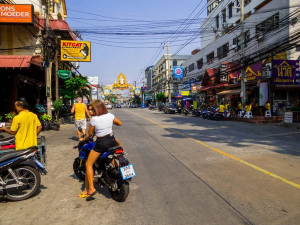 Pattaya Thaiföld December 2019 View Thappraya Road Jomtien — Stock Fotó