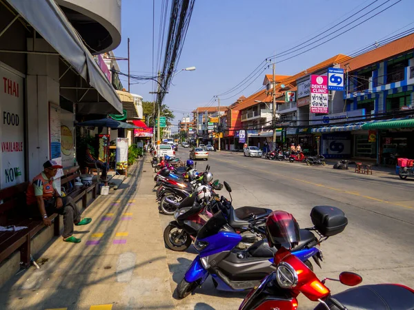 Pattaya Ταϊλάνδη Δεκεμβρίου 2019 Θέα Της Οδού Thappraya Στο Jomtien — Φωτογραφία Αρχείου