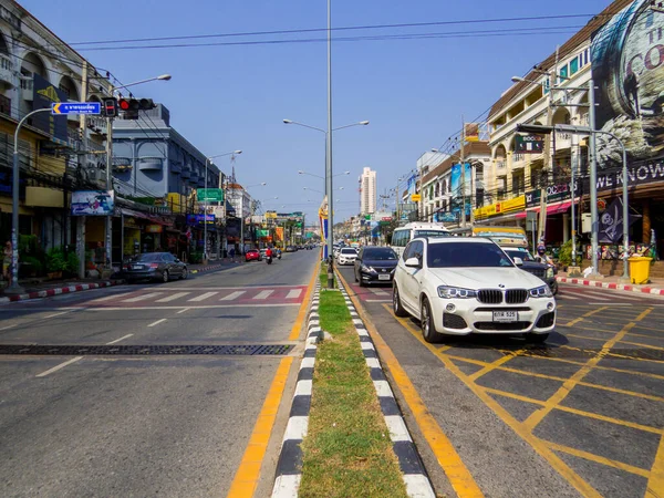 Pattaya Thaiföld December 2019 View Thappraya Road Jomtien — Stock Fotó