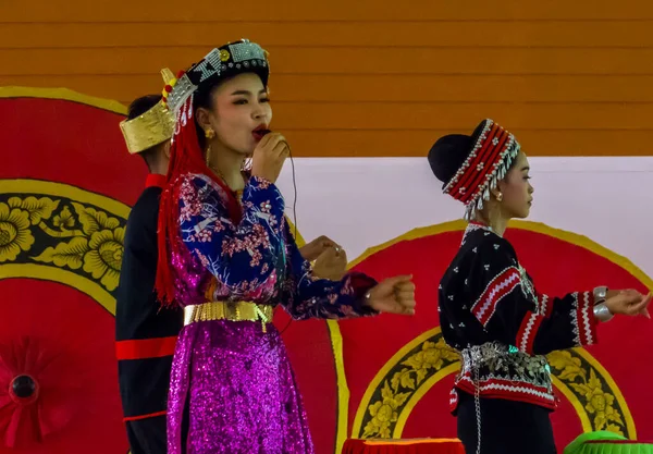 Pattaya Tayland Ocak 2020 Padaung Kabile Köyündeki Kayan Halkının Dans — Stok fotoğraf