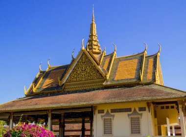 Phnom Penh, Kamboçya 'daki Kraliyet Sarayı manzarası