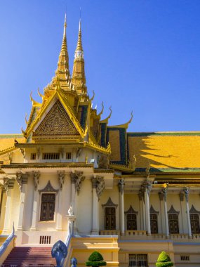 Phnom Penh, Kamboçya 'daki Kraliyet Sarayı manzarası
