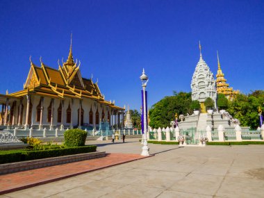Phnom Penh, Kamboçya 'daki Kraliyet Sarayı manzarası