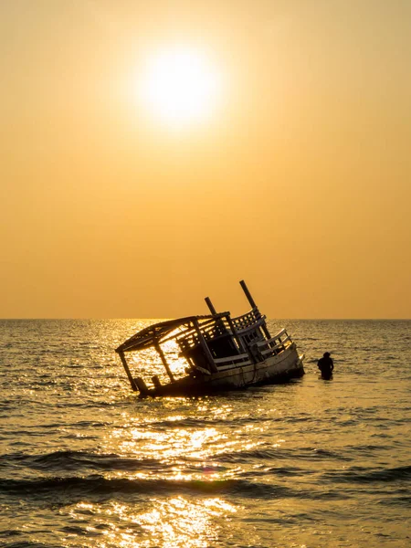 Fantastisk Solnedgång Otres Beach Sihanoukville Kambodja — Stockfoto