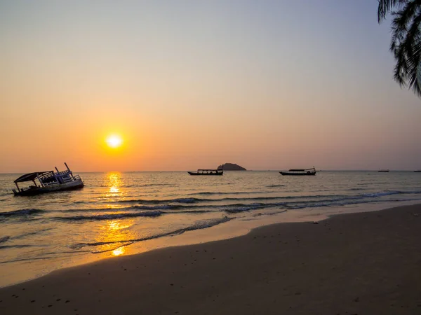 Amazing Sunset Otres Beach Sihanoukville Cambodia — Stock Photo, Image