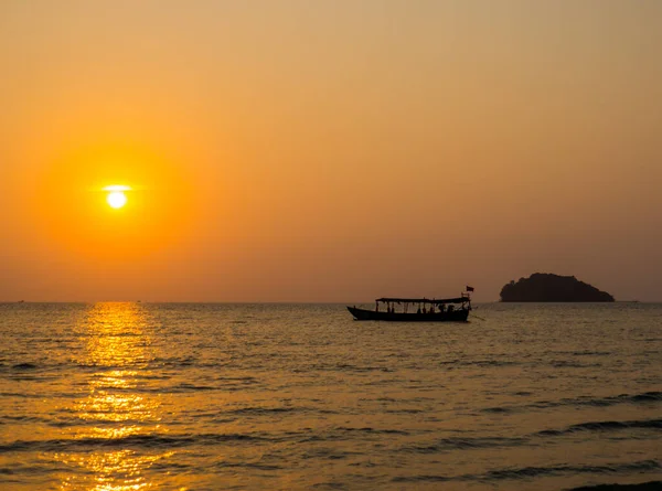 Fantastisk Solnedgång Otres Beach Sihanoukville Kambodja — Stockfoto