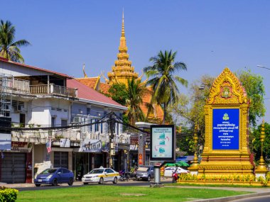 Phnom Penh, Kamboçya - 9 Ocak 2020: Eski kasabadaki Bun Rany Hun Budist Kütüphanesi.