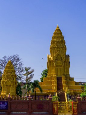 Phnom Penh, Kamboçya - 9 Ocak 2020: Ounnalom Pagoda.