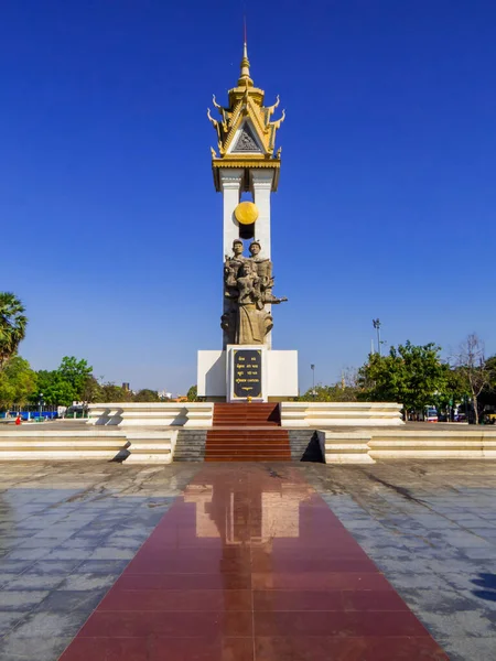 Phnom Penh Camboya Enero 2020 Vista Del Monumento Amistad Vietnam — Foto de Stock