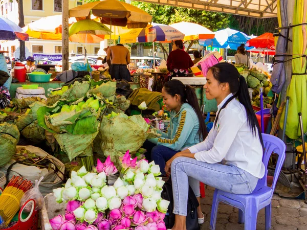 Phnom Penh Cambodia January 2020 Street Market Old Town — Stock Photo, Image