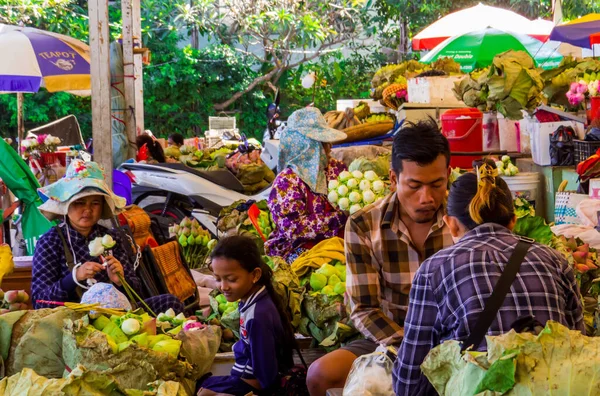 Phnom Penh Camboja Janeiro 2020 Mercado Rua Cidade Velha — Fotografia de Stock