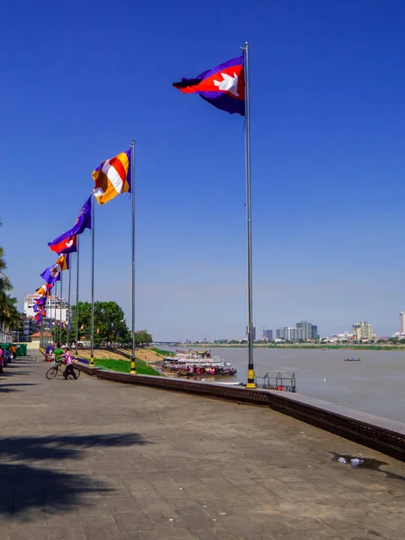 Phnom Penh Kambodzsa 2020 Január Kilátás Mekong Folyóra — Stock Fotó