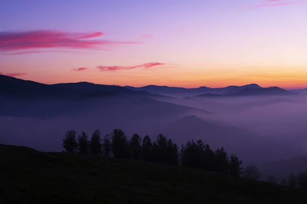 Sonnenuntergang Über Den Bergen Aiako Harriak Naturpark Euskadi — Stockfoto