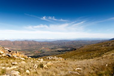 Güney Afric içinde Swartberg Vadisi üzerinde bulutlar görünümü - manzara