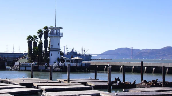 San Francisco, ABD - 5 Ekim 2014: Pier 39 at Fishermans Wharf, Bay Forbes Adası — Stok fotoğraf