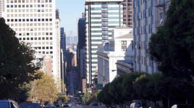 San Francisco, California, Amerika Birleşik Devletleri - 10th Ekim 2014: Downtown manzarası alanları ve sokak görünümü