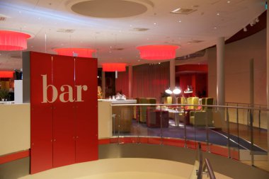 Oslo, Norveç - 20 Ocak 2017: bir otelin Lounge alanı. Lobide parçası. İç tasarım, Havaalanı Otel, Park Inn