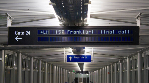 Последний вызов на мой рейс Lufthansa из Лейпцига во Франкфурт
