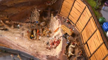 Hamburg, Almanya - 8 Mart 2014: Bir model tren cazibe ve kendi türünde dünyanın en büyük minyatür Wunderland olduğunu