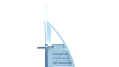 Dubai, Birleşik Arap Emirlikleri - 30 Mart 2014: Burj Al Arab bir lüks 7 yıldızlı otel dünyanın en lüks biri olarak sınıflandırılır olduğunu. Yapay ada üzerinde kurulmuştur.