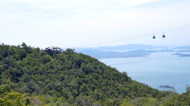 Pulau Langkawi, Malezya-8 Nisan 2015: Ayrıca Skycab olarak bilinen Langkawi Teleferiği, adanın en önemli konumlar biridir
