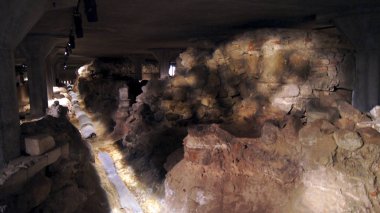 COPENHAGEN, DENMARK - JUL 06th, 2015: Ruins below Christiansborg Palace