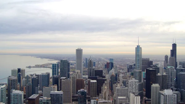 CHICAGO, ILLINOIS, UNITED STATES - DEC 11, 2015: View from John Hancock tower fourth high building in Chicago — 스톡 사진