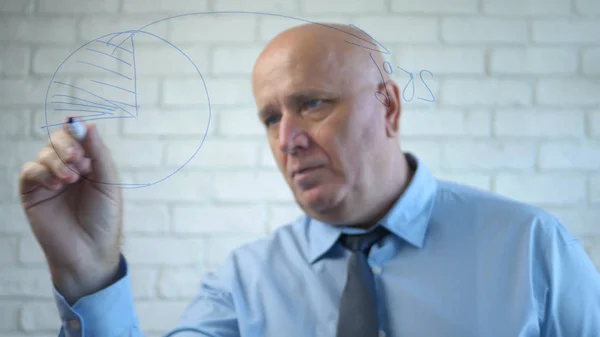 Busy Manager Writing a Business Plan on a Board in Meeting Room — Stock Photo, Image