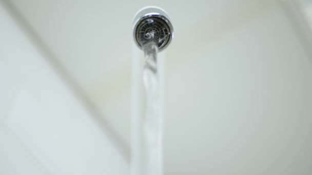 Fresh Water Flowing from the Kitchen Sink Pipe — 비디오