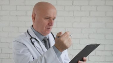 Kendine Güvenen Bir Doktorla Yavaş Hareket Antibiyotik Tedavi Öneren Tıbbi Tarif Yazıyor