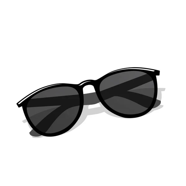 Classic Black Sunglasses Vector Icon Isolated White Background — Stock Vector
