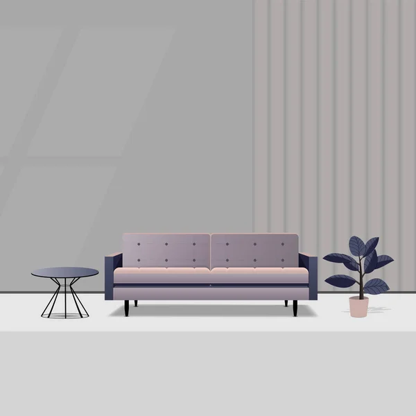 Vector Woonkamer Huisdecoratie Moderne Eigentijdse Designer Trendy Stijl — Stockvector