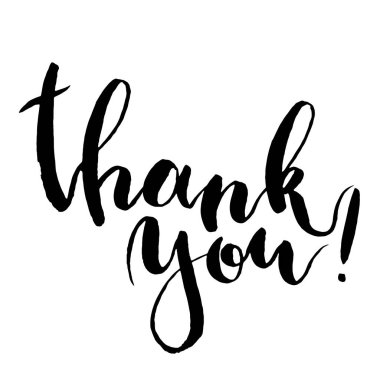 Vektör teşekkürler yazı. El için tasarım veya arka plan boyalı.