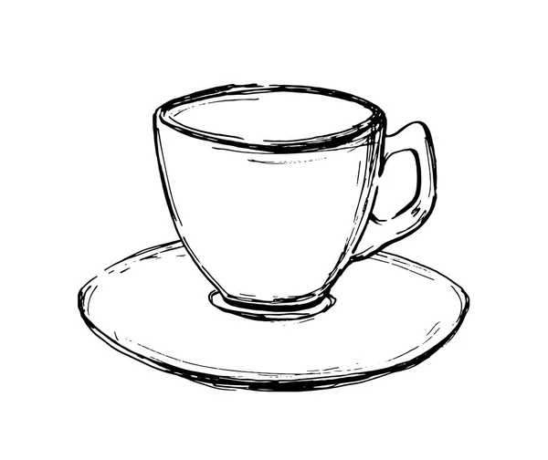 Vektor handgezeichnete Skizze Kaffeetasse. Illustration für Design, Druck oder Hintergrund — Stockvektor