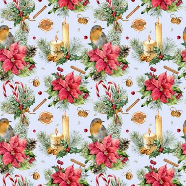 Sulu Boya Noel desenle geleneksel dekor. El painte