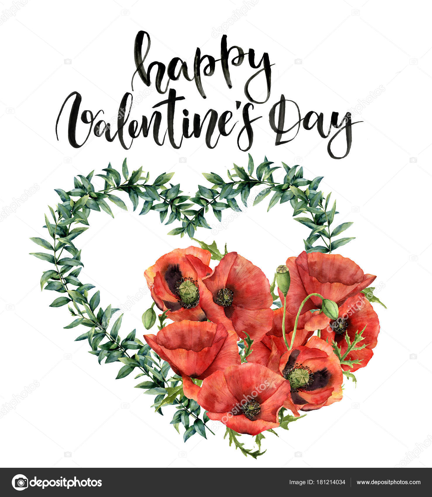 Imprime Aquarelle Saint Valentin Avec Des Cœurs Coeurs Floraux Peints A La Main Avec Des Feuilles Imprime Aquarelle Saint Valentin Avec Des Cœurs Coeurs Floraux Peints A La Main Avec Des Feuilles