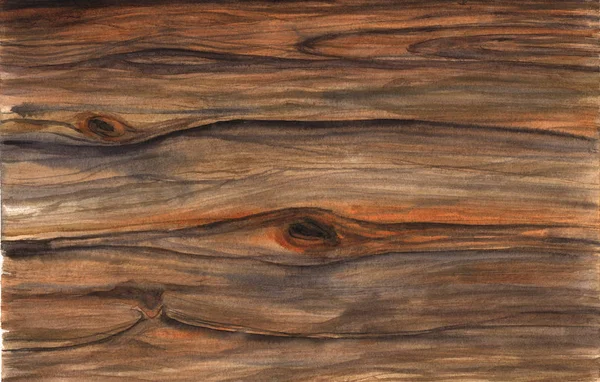 Wood texture. Watercolor hfnd drawing artistic realistic illustration for design, background, textile. — Stock Photo, Image