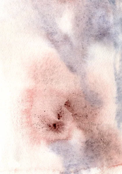 Aquarel abstracte achtergrond met blauwe, roze, beige en rode vlekken. Met de hand geschilderde pastel illustratie geïsoleerd op witte achtergrond. Voor ontwerp, bedrukking, stof of ondergrond. — Stockfoto