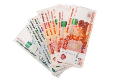 Banknot Rus para 5000 ve 1000 beyaz