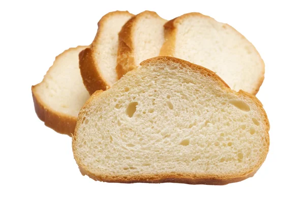Krojonego chleba na białym tle — Zdjęcie stockowe
