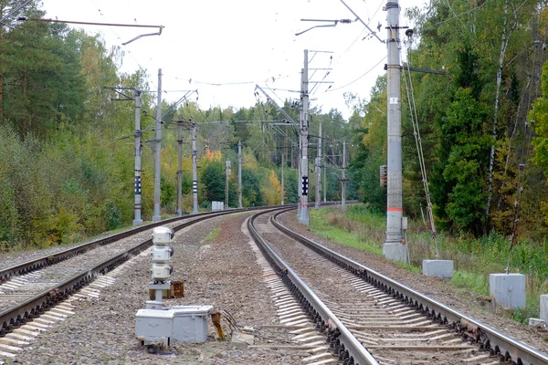 Dva páry železničních tratí — Stock fotografie