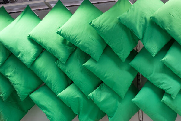 Bright green pillows