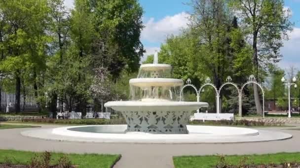 Oude fontein in Gorky Park, Moskou, Rusland, — Stockvideo