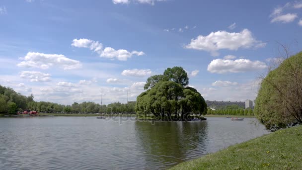 Gyönyörű tó, a park. Sredniy Tsaritsynskiy prud. A Caricino Park. — Stock videók