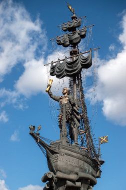 Moskova, Rusya - 23 Şubat 2017: büyük Peter için ön planda anıt