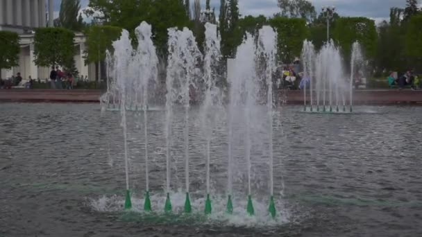 The Peoples Friendship Fountain in VDNKh - Exhibition of Achievements of National Economy. — Stock Video