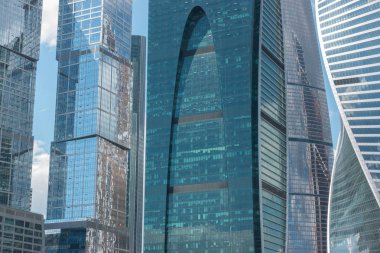 Moscow City - günün, Moskova Uluslararası İş Merkezi.